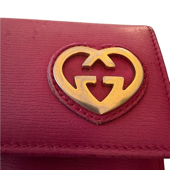 Gucci Takeru Lovely Hearts Heart Interlocking GG Gold Logo Continental W… - Picture 2 of 14